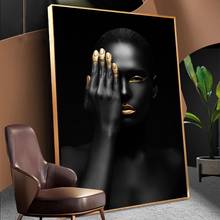 Pinturas al óleo de mujer desnuda negra sobre lienzo, carteles e impresiones de retrato de arte africano, imágenes de pared escandinavas para decoración del hogar 2024 - compra barato