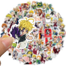 Accesorios de Cosplay de Seven Deadly Sins, calcomanía de dibujos animados impermeable de PVC, pegatinas para cuaderno y monopatín, 50/100 Uds. 2024 - compra barato