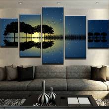 5 Panels HD Canvas Painting 5 Panels Scenic Guitar Island Sunset Music F Wall Art Prints Home Decoration Pictures 2024 - buy cheap