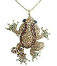 Очаровательное ожерелье «лягушка» кулон горный хрусталь кристалл NL05853 2024 - купить недорого
