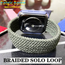 Плетеный ремешок Solo для Apple watch band 44 мм 40 мм 38 мм 42 мм, эластичный нейлоновый тканевый браслет для iWatch series 5 4 3 se 6 2024 - купить недорого