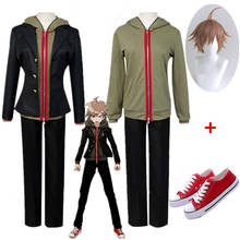 Anime danganronpa 2 dangan ronpa makoto naegi cosplay trajes dia das bruxas festa de carnaval uniforme naegi makoto perucas de cabelo curto 2024 - compre barato