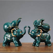 2020 artesanías de elefante de cerámica, estatuas de animales, decoraciones de escritorio para el hogar, arte de decoración de bar de restaurante de oficina, regalos de boda 2024 - compra barato