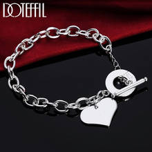 DOTEFFIL-pulsera de plata de ley 925 con corazón de amor para mujer, joyería de moda para fiesta de compromiso de boda 2024 - compra barato