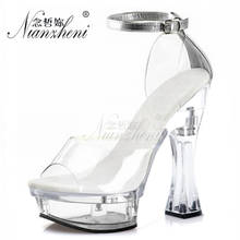 14cm Super Stiletto Stripper Heels Crystal Platform Sandals 6 Inch Party Dress Exotic Pole Dance Shoes Party Summer Nightclub 2024 - buy cheap