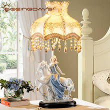 European Creative Ceramic Princess Table Lamp for Bedroom Bedside Lamp for Children Room Married Room Girl's Bedroom Lamp 2024 - buy cheap