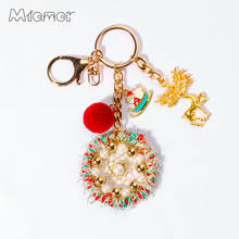 MIAMOR Christmas Theme Santa Claus & Snowman & Christmas Tree Mini Dreamcatcher Keychain Car Key Decoration Accessories AMOR1225 2024 - buy cheap