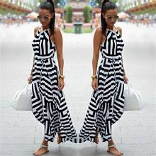 Bigsweety New Fashion Women Sexy Boho Striped Dress Summer Maxi Long Dress Sleeveless Beach Strap Sundress Vestidos For Female 2024 - buy cheap