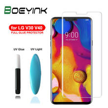 Boeyink 100d uv líquido cola completa vidro temperado para lg v30 v40 v50 proteção uv do telefone móvel para lg g7 g8 protetor de tela 2024 - compre barato