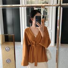 Vintage Classic Cardigan Lace Up Knitted Cardigan Sweater Women 2019 Autumn Clothing Sweater Pocket Thick Long Cardigan DD2444 2024 - buy cheap