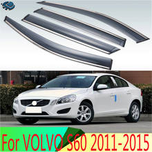 For VOLVO S60 2011 2012 2013 2014 2015 Plastic Exterior Visor Vent Shades Window Sun Rain Guard Deflector 4pcs 2024 - buy cheap