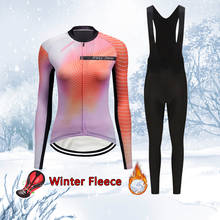 Conjunto de Jersey de ciclismo para mujer, ropa térmica de lana para bicicleta de carretera, Maillot, traje de invierno, 2021 2024 - compra barato