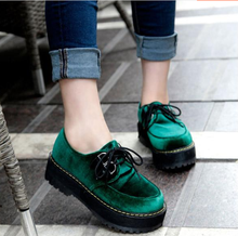 OLOMLB-Botines de plataforma con cordones para mujer, zapatos de tacón grueso de terciopelo, Estilo Vintage, Retro, gótico, verde y rojo, novedad de 2022 2024 - compra barato