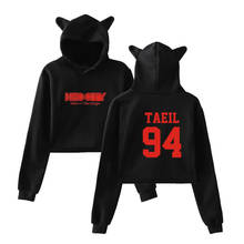 Nct 127 Kpop Cat Cropped Hoodies Women Fashion Long Sleeve Hooded Pullover Crop Tops Hot Sale Trendy Streetwear Clothes 2024 - buy cheap