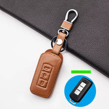 for MITSUBISHI OUTLANDER Lancer EX ASX Colt Grandis Pajero Sport 99% Praise 3 Buttons leather car key case Car wallet 2024 - buy cheap