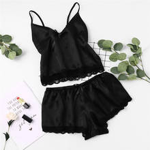 Conjunto feminino de renda sexy, roupa curta com lacinho, duas peças, decote em v, cor sólida, de cintura alta, y2k 2024 - compre barato