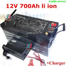 Waterproof li ion 12V 700AH lithium ion battery with BMS for backup power RV Solar energy storage nverter MPPT + 20A Charger 2024 - buy cheap