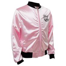 Disfraz de engrase para mujer, chaqueta Retro de fantasía de animadora, abrigo rosa para otoño, ropa para fiesta de Halloween 2024 - compra barato