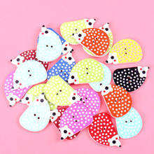 30Pcs hedgehog painted Wooden decorative Buttons Random Mixed 25x16mm Scrapbooking Craft Sewing Supplies 2024 - buy cheap