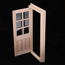 1/12 Dollhouse Miniature Wooden External Single Door Unpainted Door Frame DIY Doll House Furniture Accessories 2024 - buy cheap
