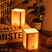 Luces LED de noche de madera, lámpara de mesita de noche recargable, iluminación cálida, decoración del hogar, luz suave, decoración del dormitorio 2024 - compra barato