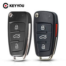 Keyyou 10x 3/4 botões virar remoto chave repalcement dobrável escudo da chave do carro para audi a6l q7 a2 a3 a4 a6 a6l a8 tt 2008 - 2011 fob 2024 - compre barato