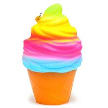 Jumbo Squishy Rainbow Ice Cream Super Slow Rising Kawaii Bread Bun Cake Sweet Charm Scented Kid Toy Gift Wholesale 2024 - buy cheap