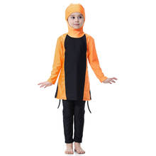 Muslim Swimwears Two-Piece Suits Islamic Children Modest Hooded Swimsuits Girls Islam Beach Cap Wear Swimming Diving Burkinis 2024 - buy cheap