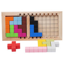 Colorful Wooden Tangram Tetris Game Brain Teaser Puzzle Toys Baby Preschool Magination Early Educational Kids Toy Children Gift 2024 - buy cheap