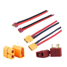 Male Female T Plug XT60 Connector plug with 100mm 14AWG silicone wire iMax b6 Accessory For RC Lipo/Ni-CD Battery charging 2024 - купить недорого