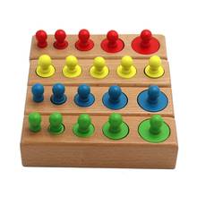 Montessori Cylinder Socket Puzzles Toy Baby Practice And SensesPreschool Educational Wooden Toys For Children 2024 - buy cheap