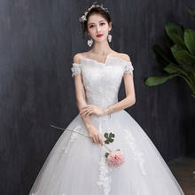 Vestido de novia largo y elegante, vestido de novia con flores de encaje, sin hombros, Sukienki, 2021 2024 - compra barato