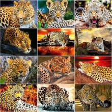 Diamond Painting Kits Full Round With AB Drill 5D DIY Leopard Diamond Embroidery Animals Rhinestone Mosaic Home Decor Art Gift 2024 - buy cheap