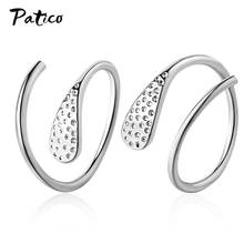 Brincos de prata esterlina 925, design simples, formato de onda, minimalista, para mulheres e meninas, presente, joia piercing 2024 - compre barato