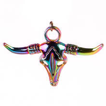 10pcs/lot Rainbow Color Alloy Bull head antelope head animal skull Pendant charms for DIY Necklace cosplay Jewelry Accessories 2024 - buy cheap