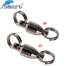 Smart 50Pcs Stainless Steel Ball Bearing Swivel 0# 1# Test 15kg Solid Rings Fishing Hook Connector Fishing Tool Accessories 2024 - buy cheap