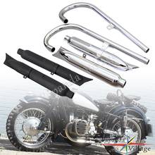 Black Chrome 32HP 24HP Classic Vintage Retro Exhaust Muffler Pipe System for BMW R71 M72 R12 R66 KS 500 600 750 K750 Silencer 2024 - buy cheap