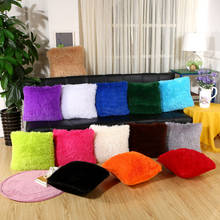 Funda de almohada de felpa corta para decoración del hogar, cubierta de cojín de lino y algodón de 45x45cm, Color puro, KD-0604 2024 - compra barato