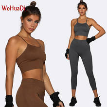 WOHUADI 2021 Women's Sportswear Yoga Suit Female Sport Colthing Gym Wear Fitness High Waist Leggings Workout tracksuits wives 2024 - buy cheap