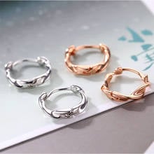 Women's Classic Tiny Thin Hoop Earrings Shiny Rose Gold Twisted Creative Mobius Huggies Small Minimal Earring Stud Accessories 2024 - buy cheap