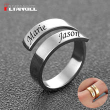 FLYANGEL Personalized Wrap Ring Custom Two Names Ring Engraved Spiral Ring Valentines Mother's Day Great Gift 2024 - buy cheap