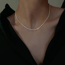 Lifefontier Shining Silver Color Metal Choker Clavicle Necklace for Women Simple Copper Chain Necklace Wedding Party Jewelry 2024 - buy cheap