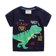 Jumping Meters-camisetas de algodón para niños, ropa de manga corta, dinosaurios, verano, 2021 2024 - compra barato