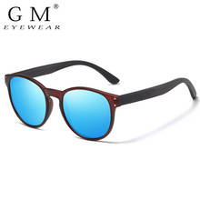 Gm polarizado óculos de sol masculino feminino s5091 marca de madeira óculos de sol feminino moldura redonda clássico óculos de sol 2024 - compre barato