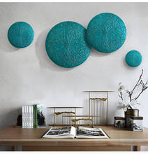 Chinese Wood Round Shape Wall Sticker Accessories Home Livingroom Sofa Background Wall Hanging Ornaments Hotel Crafts Decoration 2024 - buy cheap