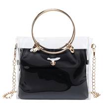 Fashion Lady Shoulders Jelly Package Handbag Fashion Small Transparent Purse Mobile Phone Metal Ring Messenger Bag 2019 NEW 2024 - buy cheap