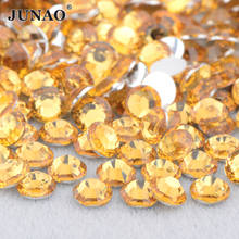 Junao 4 5 6mm atacado topázio cor plana volta resina strass brilho prego cristal pedras diy não costura strass para roupas 2024 - compre barato