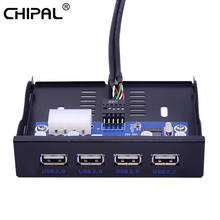 CHIPAL 4 Port USB 2.0 Front Panel Hub Adapter USB2.0 PC Expansion Bracket with 10Pin Cable For Desktop 3.5" Floppy Disk DriveBay 2024 - buy cheap