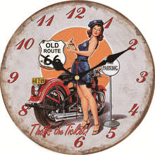 WONZOM 16inch Motorcycle Beauty Wall Wooden Cardboard Clock,Modern Wall Clock for Home Decor,Silent & Non-Ticking Feature Clock 2024 - buy cheap