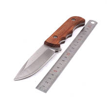 Тактический нож с фиксированным лезвием для выживания Охотничьи ножи с деревянной ручкой Карманный Походный открытый маленький прямой нож EDC инструмент для самозащиты 2024 - купить недорого